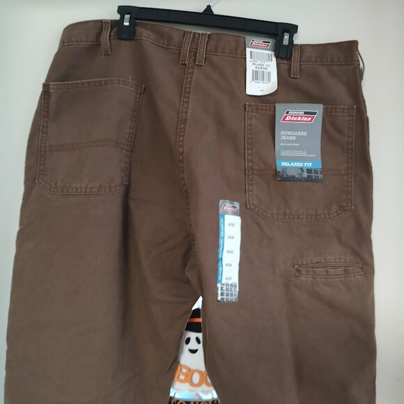 New Dickies Relaxed Fit Dungaree Brown Jeans Size Men's 42/30 - Picture 3 of 3